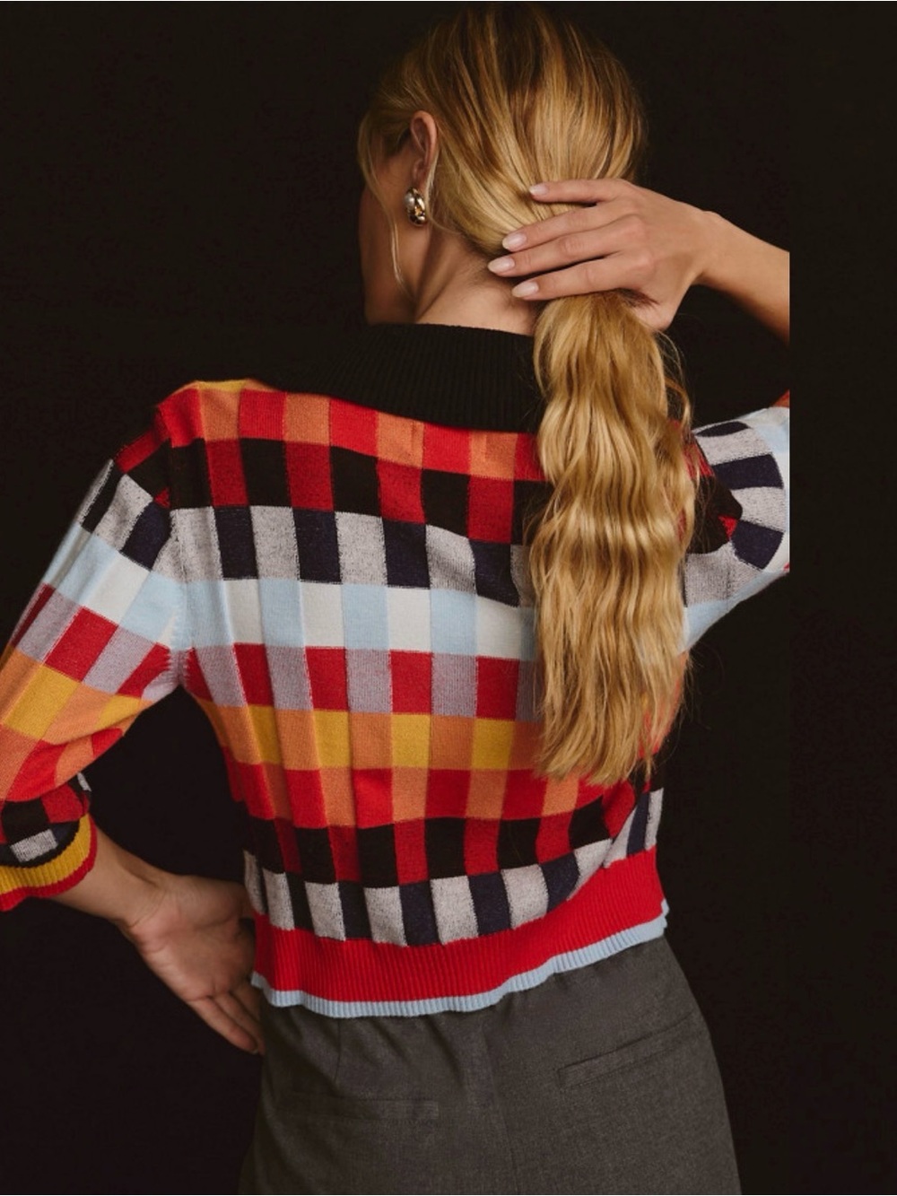 Maeve Cropped Geometric Cardigan - XL - Picture 4 of 7